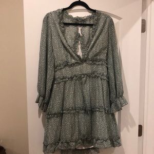 Seafoam green ruffle dress